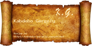 Kabdebo Gergely névjegykártya